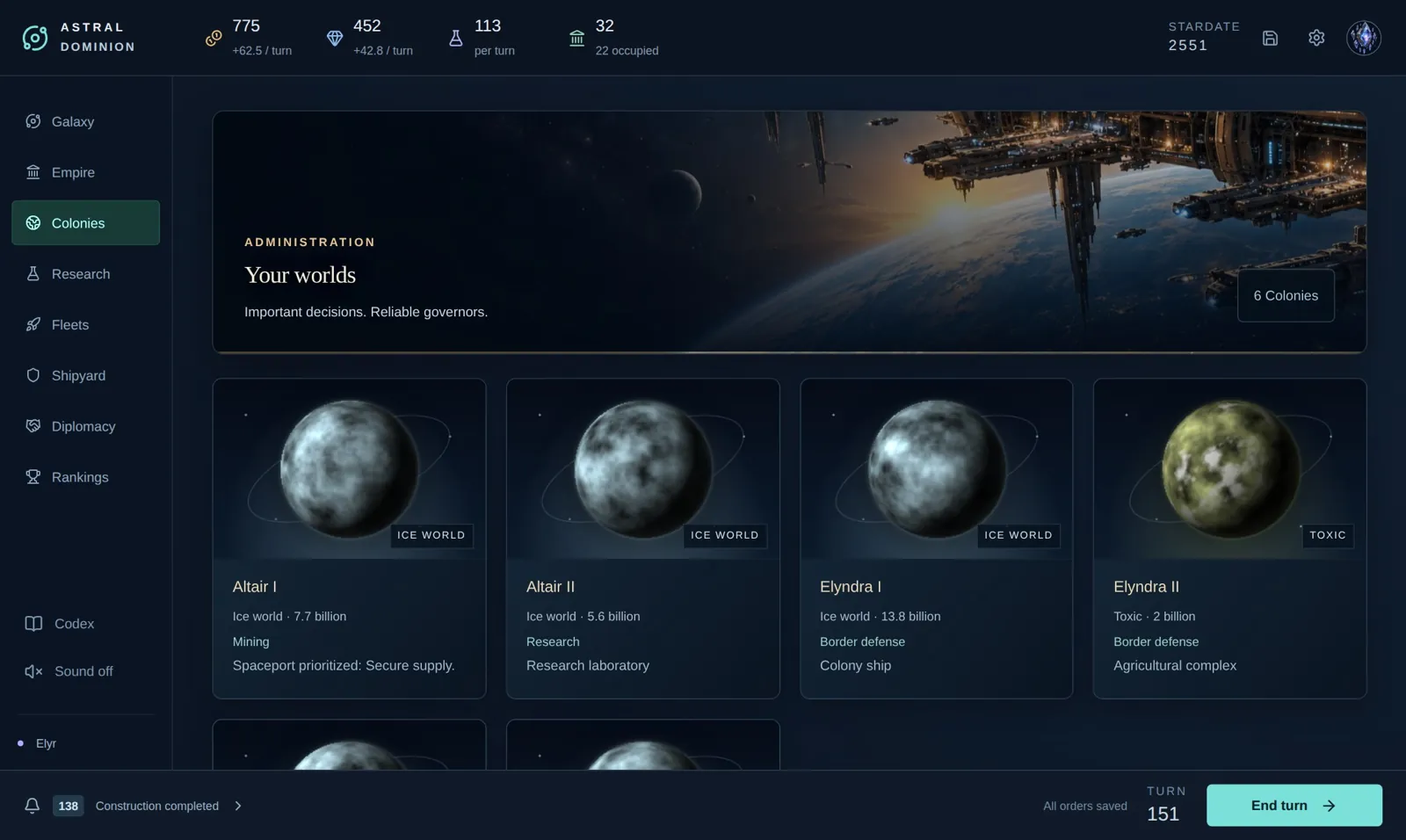 Astral Dominion – colony management